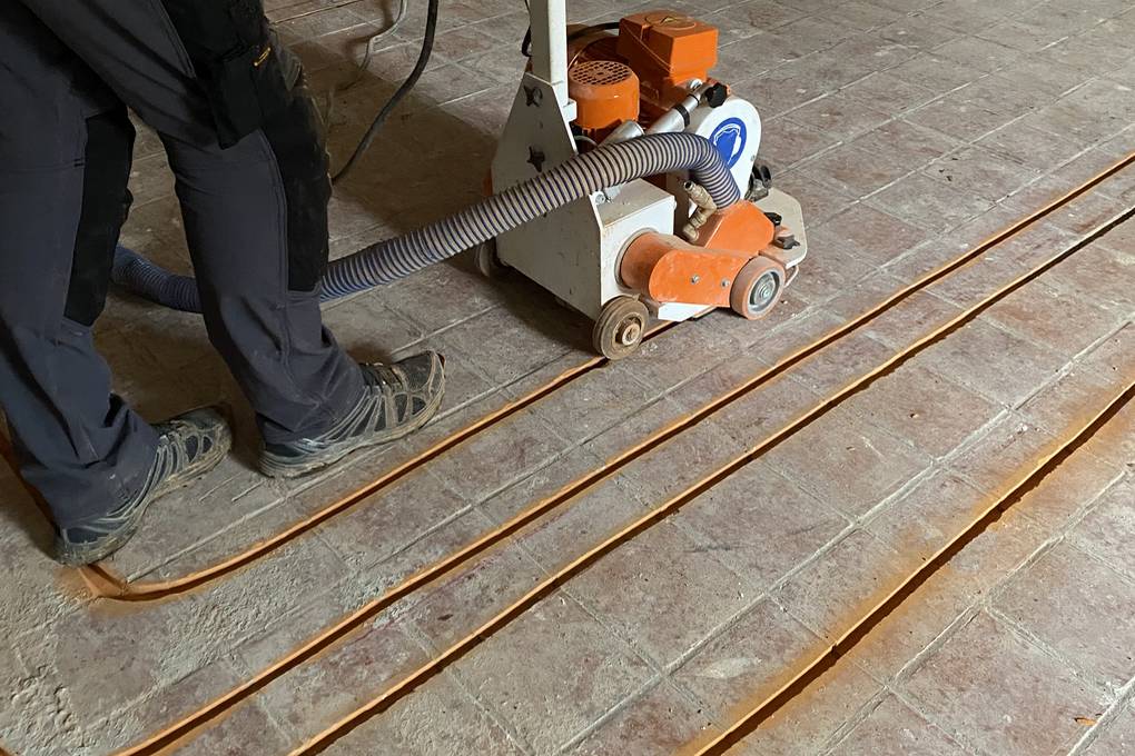 Plancher Chauffant Fraisé dans le Carrelage Existant